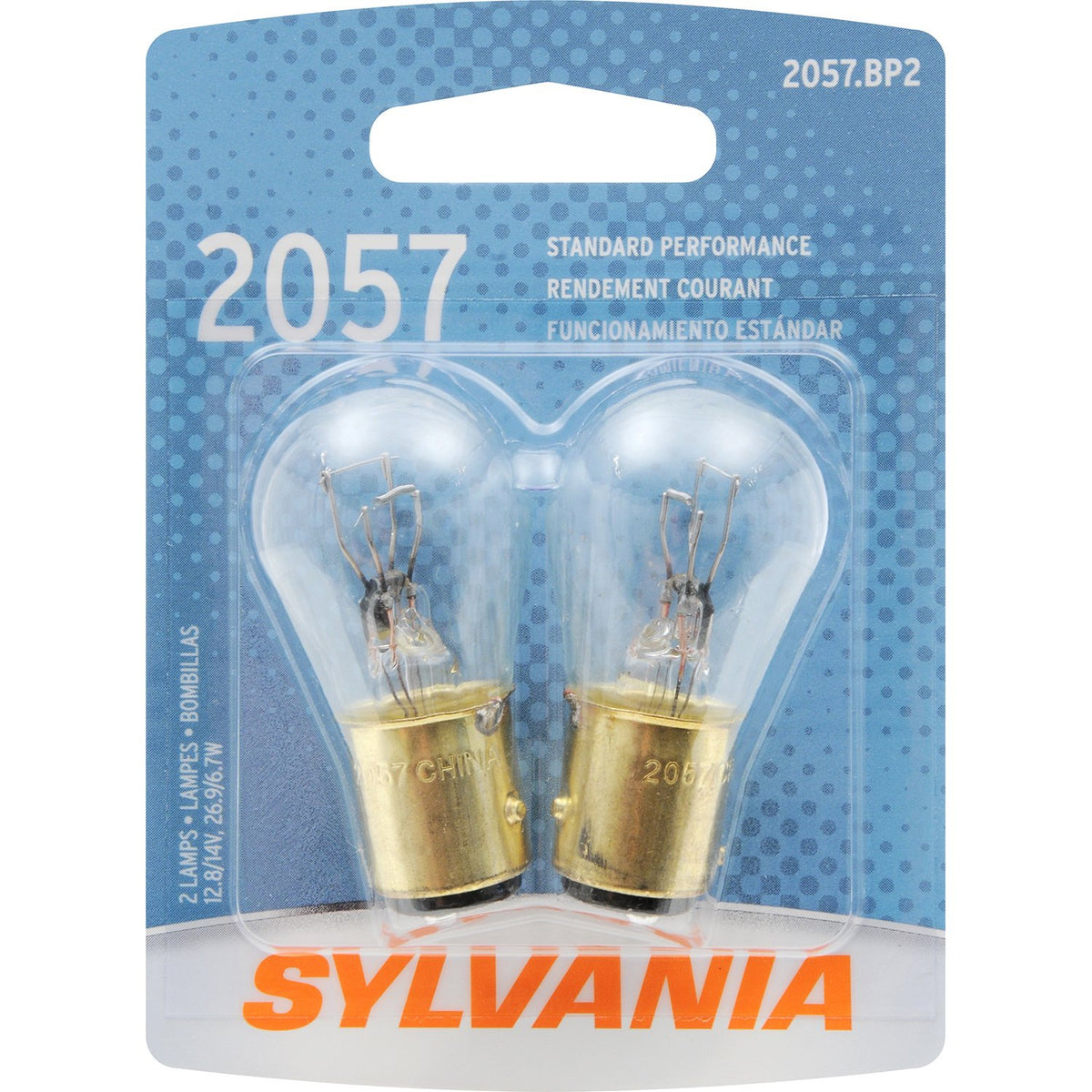 SYLVANIA 2057.BP2 SYLVANIA 2057 Basic Miniature Bulb, (Contains 2 Bulbs)