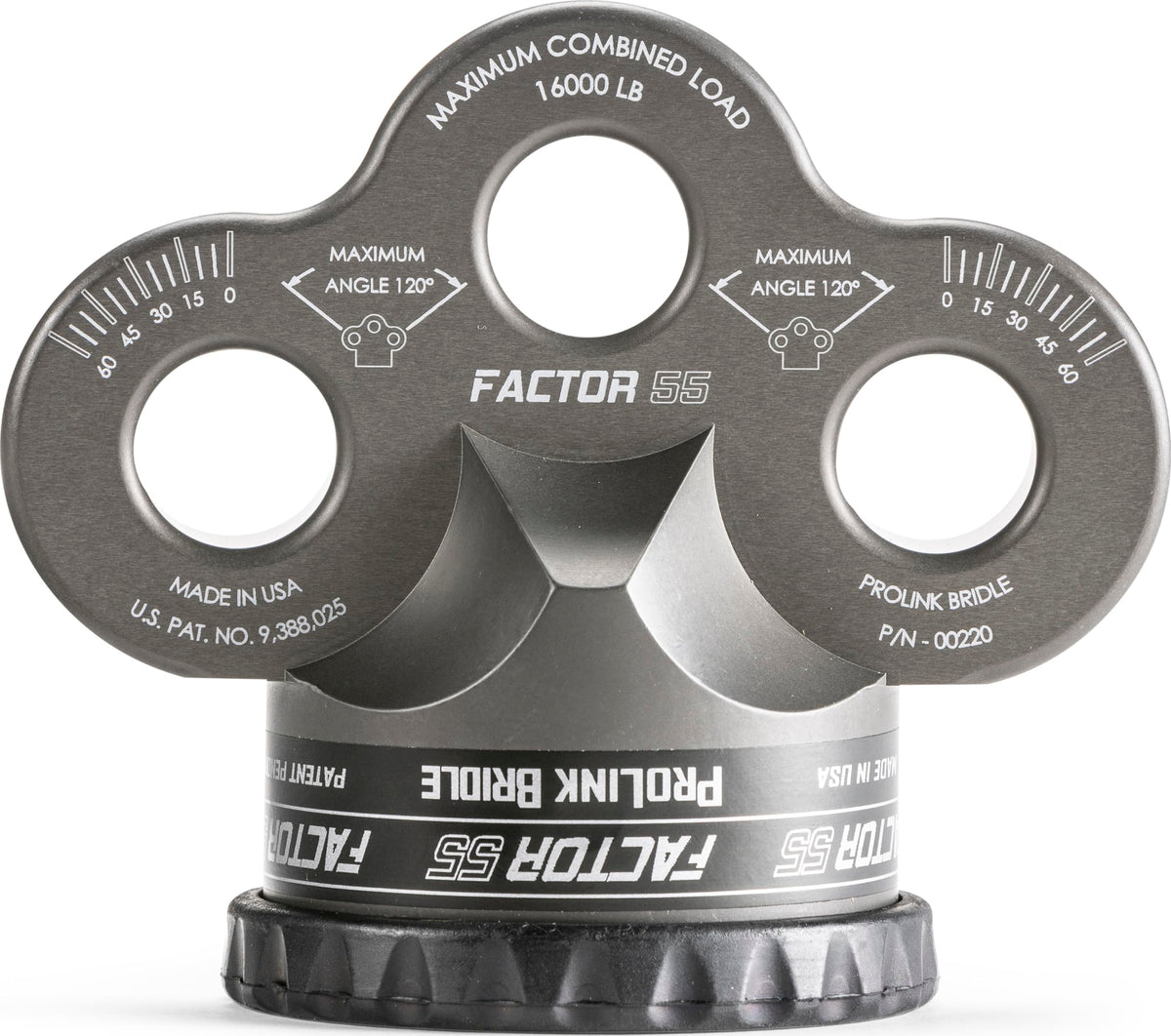 FACTOR 55 00220-06 Factor 55 Prolink Bridle 3 Individual Shackle Mount Holes, Capacity: 16,000 lbs - Gray