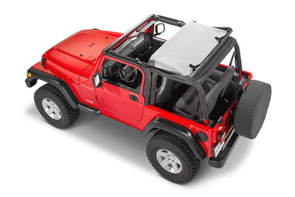 MASTERTOP 15501235 MasterTop SkyMaster Complete Fastback Soft Top in Black Diamond Vinyl|Works or is compatible with 1997-2006 Jeep TJ Wrangler|Includes all hardware and Fabric for a complete install|15501235