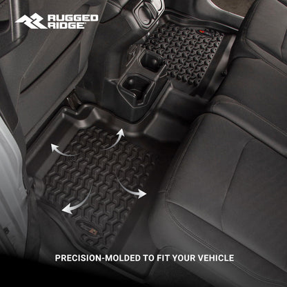 RUGGED RIDGE 12987.44 Rugged Ridge Floor Liner Set for Jeep Gladiator JT |Black | 12987.44 | Fits 2020-2024 Jeep Gladiator JT