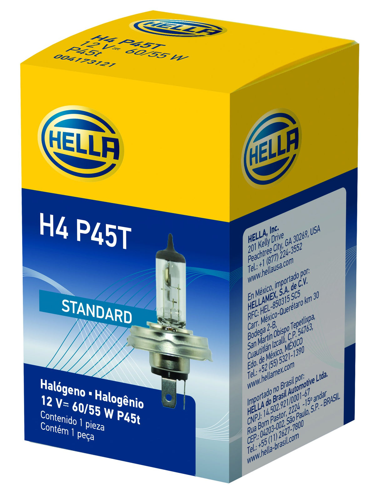 HELLA H4P45T HELLA H4 P45T Standard Halogen Bulb, 12 V, 60/55W