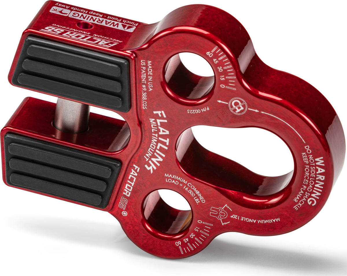 FACTOR 55 00225-01 Factor 55 Flatlink Multi-Mount Winch Cable Shackle Mount, Designed for Steel Cables and Synthetic Winch Ropes with Load Capacity: 16,000 lbs - Red