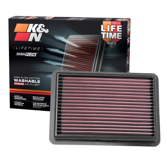 K&N FILTER 33-5096 K&N High-Flow Original Lifetime Engine Air Filter: Increase Power: Premium, Washable: Compatible with 2019-2026 MAZDA: 3, CX-30, CX-50, 33-5096