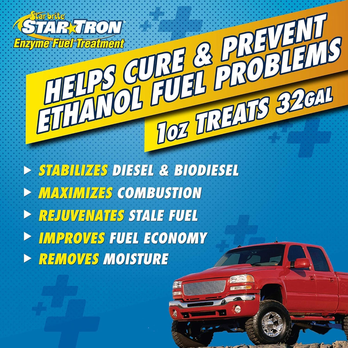 STAR BRITE 14408 STAR BRITE Star Tron Enzyme Fuel Treatment - Automotive Diesel Formula - 1 oz. Treats 16 Gallons - 8 OZ (14408)