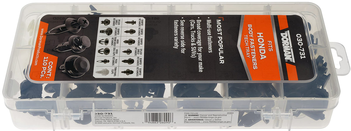Dorman 030-731 Fastener Tech Tray, 110 Piece Universal Fit