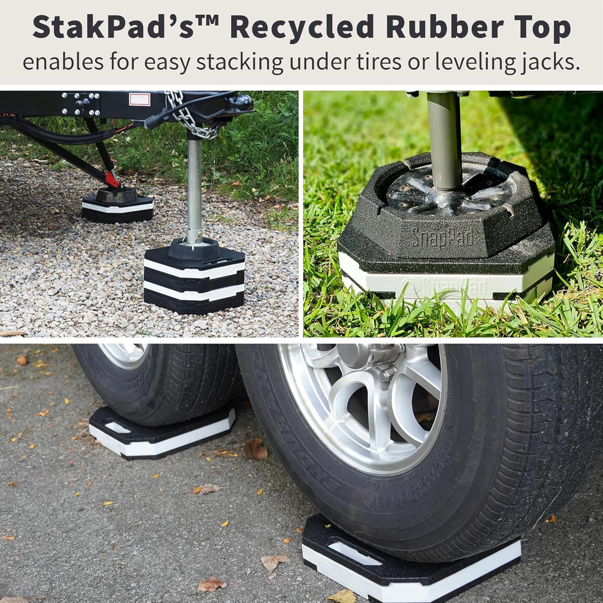 SNAPPAD STK2-RED SnapPad StakPad RV Leveling Blocks – Precise Fit for Class A, B & C Motorhomes, Fifth Wheels, Travel Trailers & More – 12x12” – Bigger Surface Area, More Stability – Pack of 2 - Red