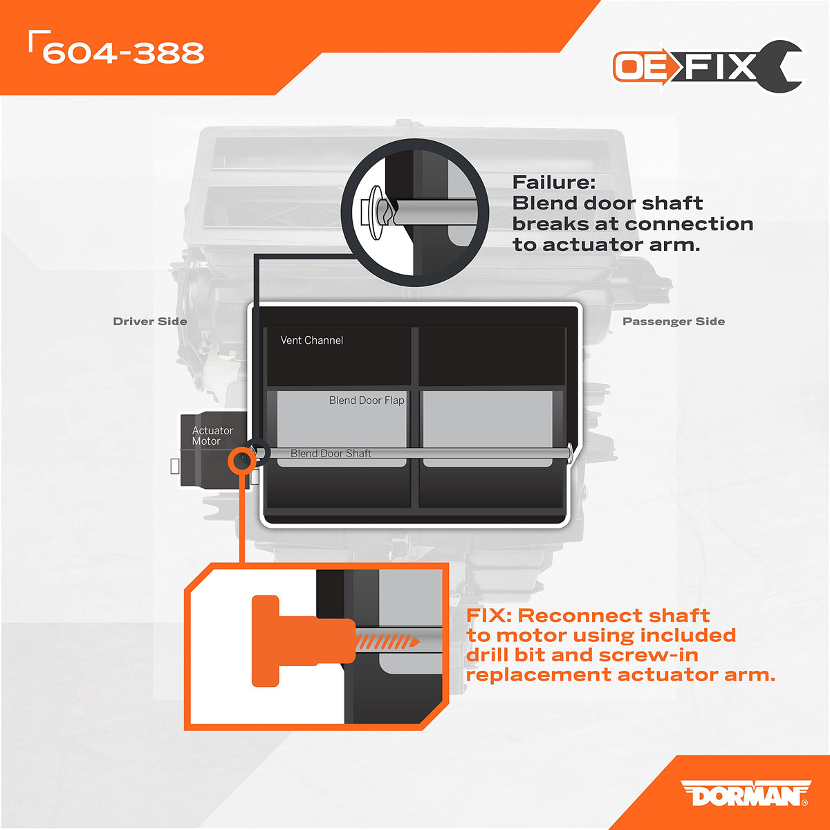 Dorman 604-388 Dual Zone Repair Kit