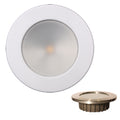 Lunasea Gen3 Warm White, RGBW Full Color 3.5&rdquo; IP65 Recessed Light w/White Stainless Steel Bezel - 12VDC