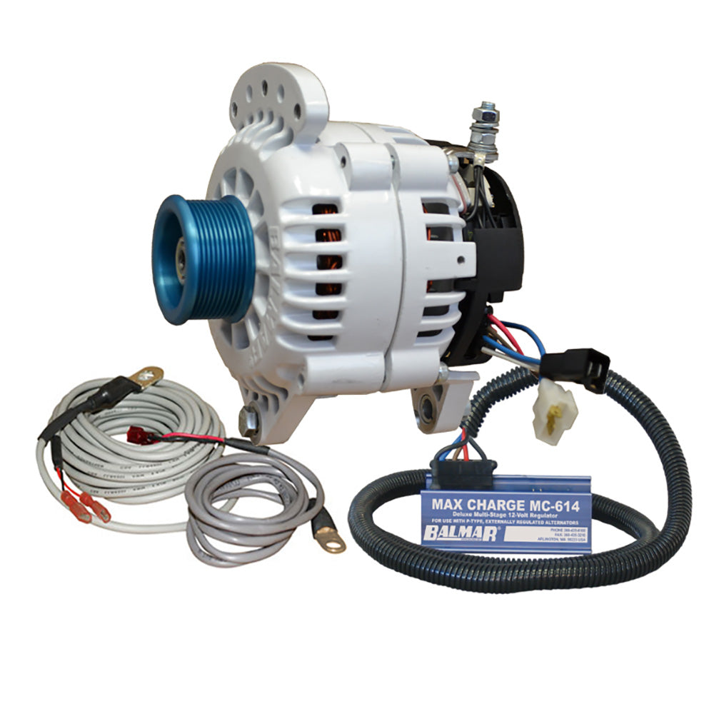 Balmar 60-YP-MC-120-J10 Balmar Alternator 120 AMP Kit 120V 3.15" Dual Foot Saddle J10 Pulley Regulator &amp; Temp Sensor