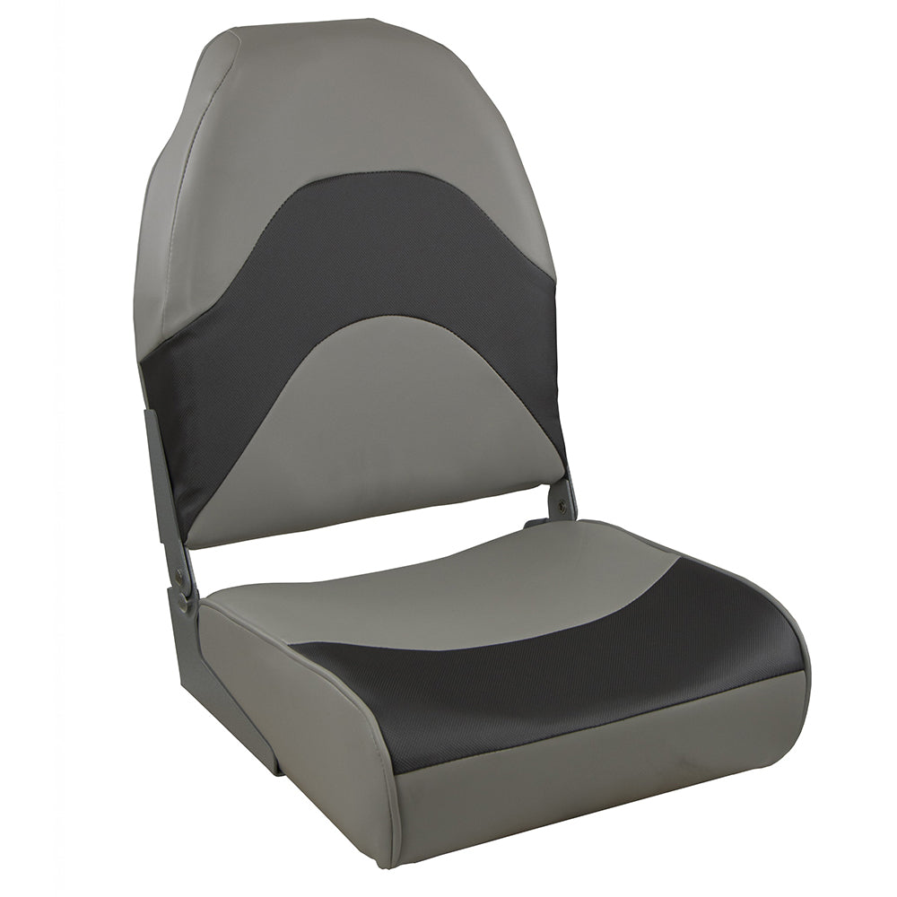 Springfield Marine 1062034 Springfield Premium Wave Folding Seat - Grey w/Meteor Stripe