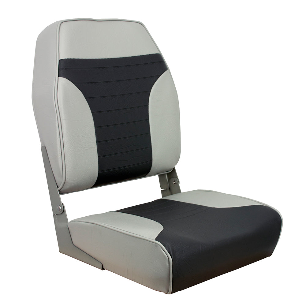 Springfield Marine 1040663 Springfield High Back Multi-Color Folding Seat - Grey/Charcoal
