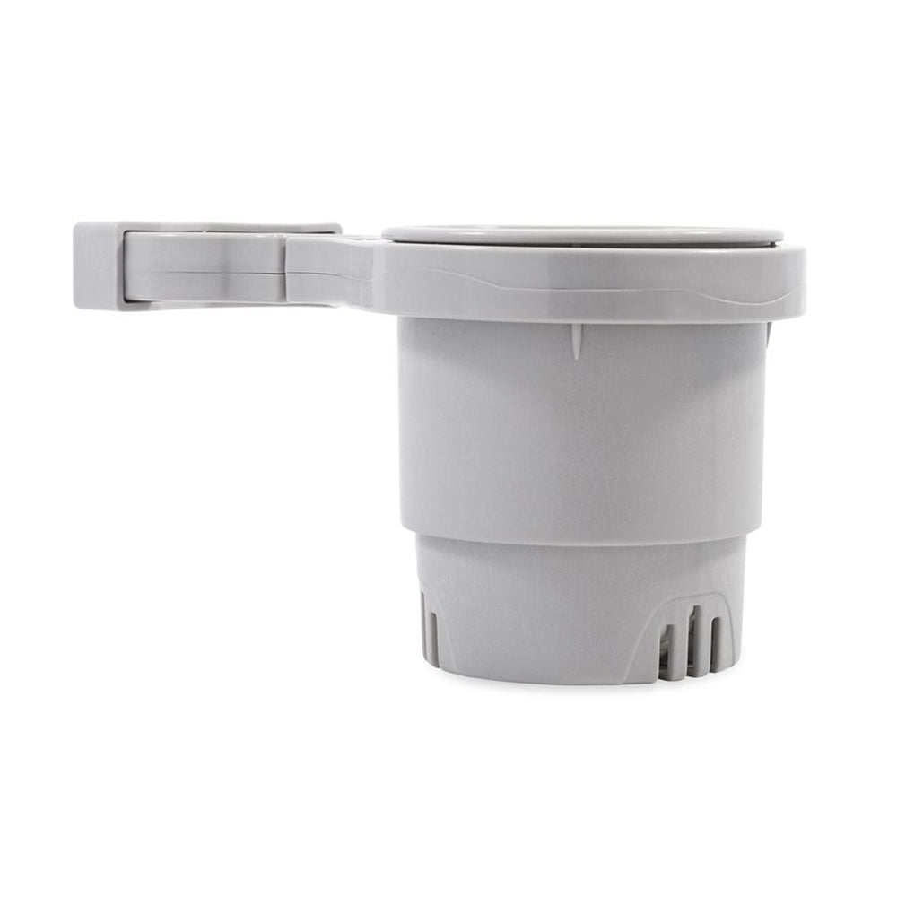 Camco 53093 Camco Clamp-On Rail Mounted Cup Holder - Small for Up to 1-1/4" Rail - Grey