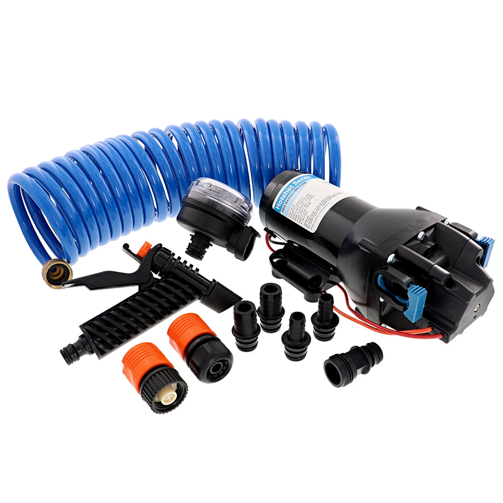 Jabsco Q401J-118N-4A Jabsco HotShot HD4 Heavy Duty Washdown Pump w/25' HoseCoil - 12V - 4 GPM - 60 PSI