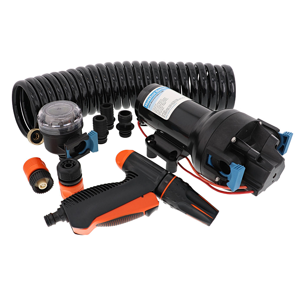 Jabsco P601J-219N-4A Jabsco HotShot HD6 Heavy Duty Washdown Pump w/25' HoseCoil - 12V - 6 GPM - 70 PSI