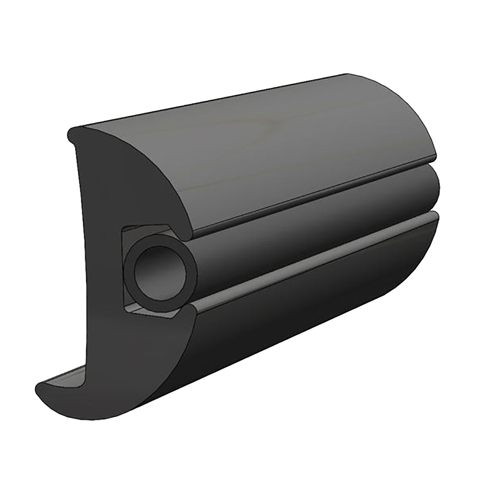 TACO Marine V11-2423BKA50-1 TACO Flexible Vinyl Black Rub Rail 1-1/16" x 1-7/8" 50'L