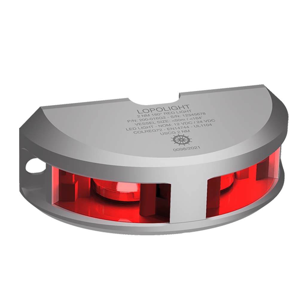 Lopolight 200-016G2 Lopolight Series 200-016 - Navigation Light - 2NM - Vertical Mount - Red - Silver Housing