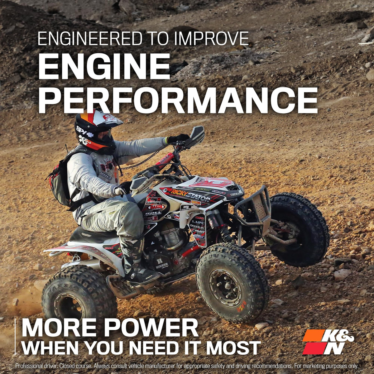 K&N FILTER HA-5000 K&N Engine Air Filter: High Performance, Powersport Air Filter, HA-5000