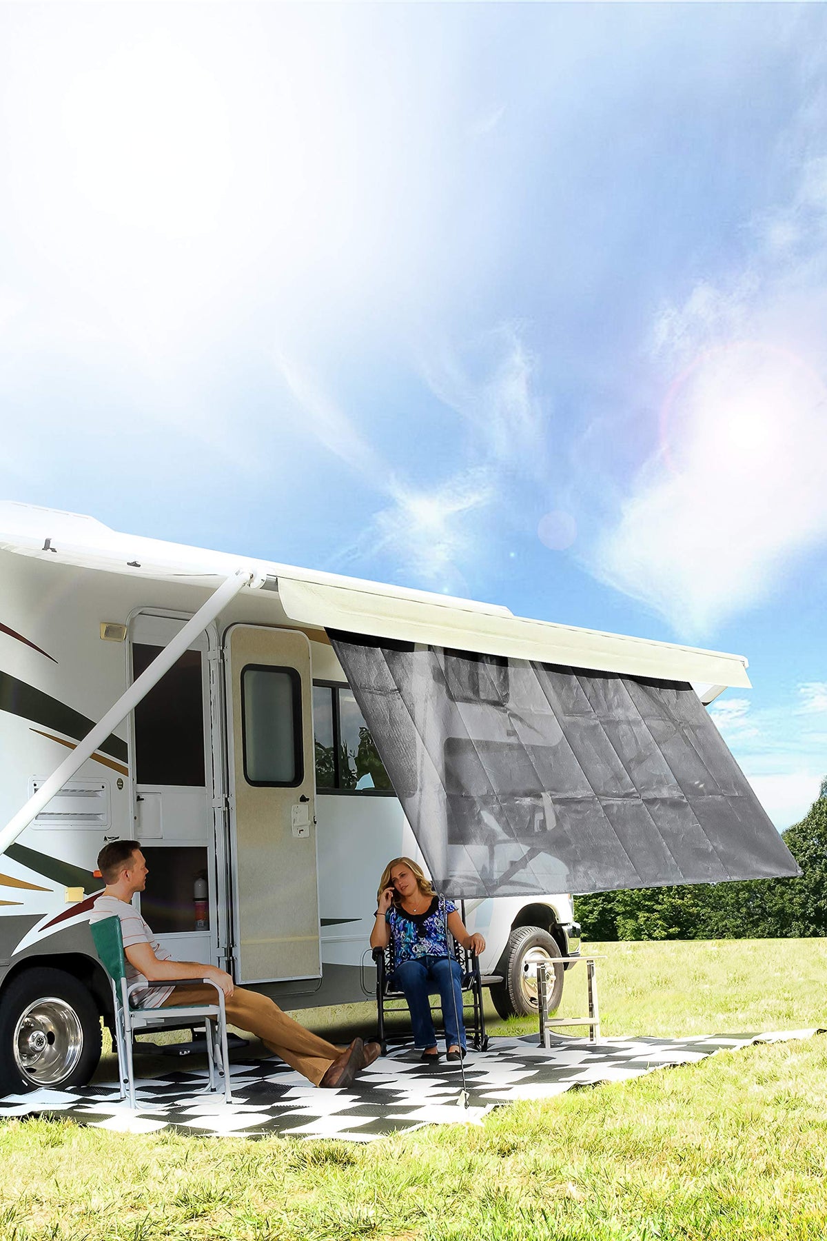 CAMCO 51451 Camco 51451 RV Awning Shade Kit, 54" x 120" / Black