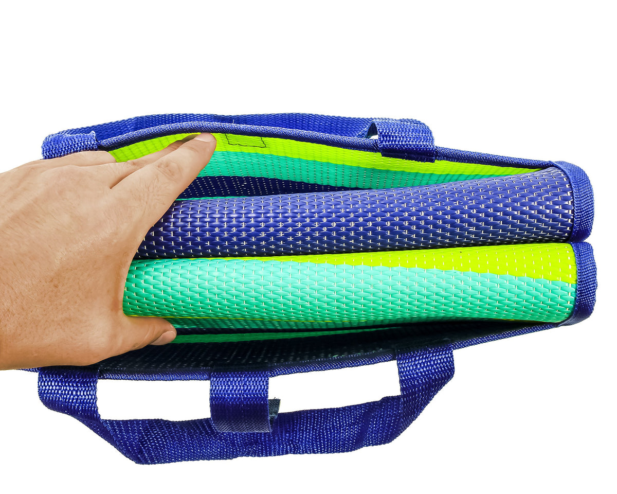 CAMCO 42806 Camco Handy Mat with Strap - Perfect for Picnics, Beaches, RV and Outings - Green/Turquoise - 60" x 78" (42806)