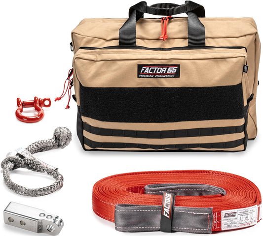 FACTOR 55 00485-05-LARGE Factor 55 Owyhee Tow and Recovery Kit for Trucks, Jeeps, and SUVs, with Silver Hitchlink and Large Bag