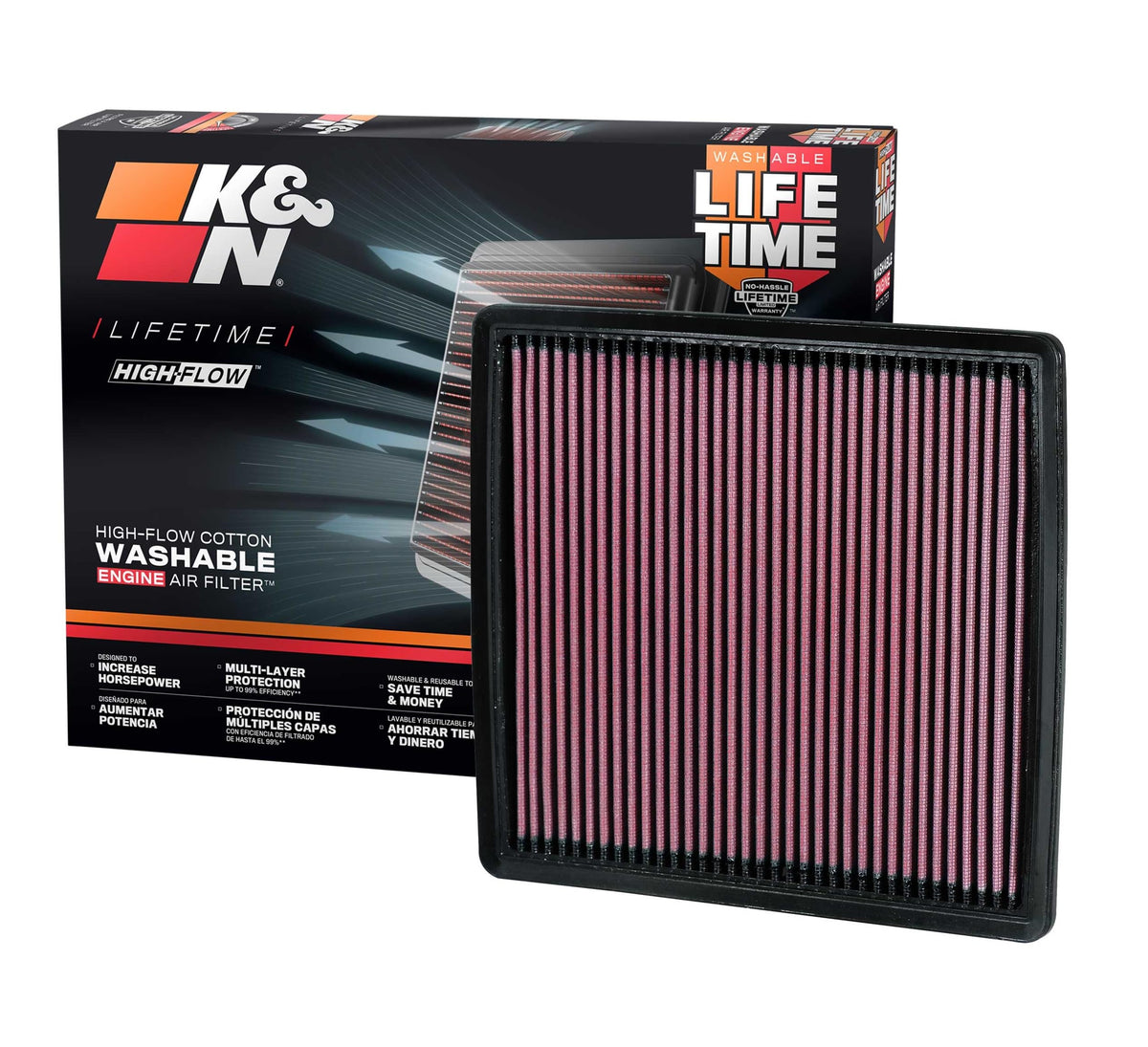 K&N FILTER 33-2385 K&N High-Flow Original Lifetime Engine Air Filter: Increase Performance, Premium, Washable: Compatible with 2007-2026 FORD/LINCOLN: Expedition, F150, F250, F350, F450, F550, F560, Navigator, 33-2385