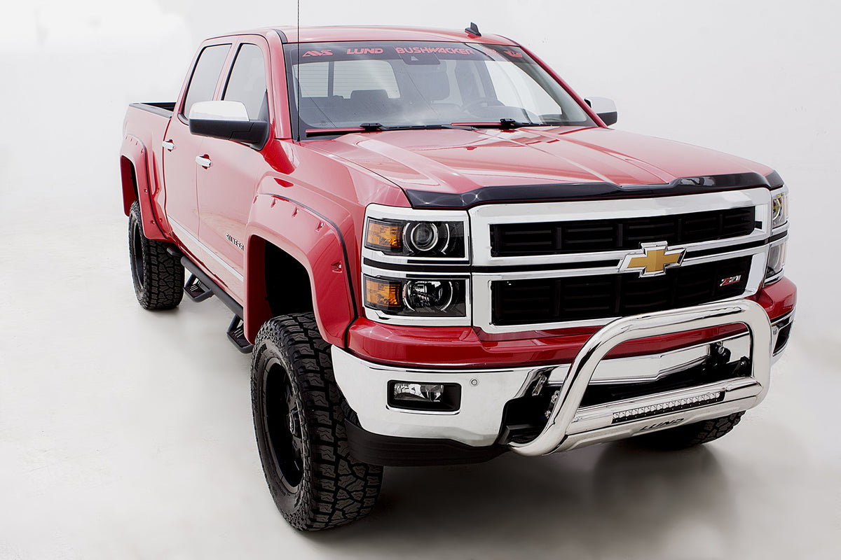 LUND 34641173 RealTruck Lund 34641173 Black Steel Terrain HX Step Nerf Bars for 2015-2018 Chevrolet Silverado/GMC Sierra 2500HD/3500HD Extended Cab