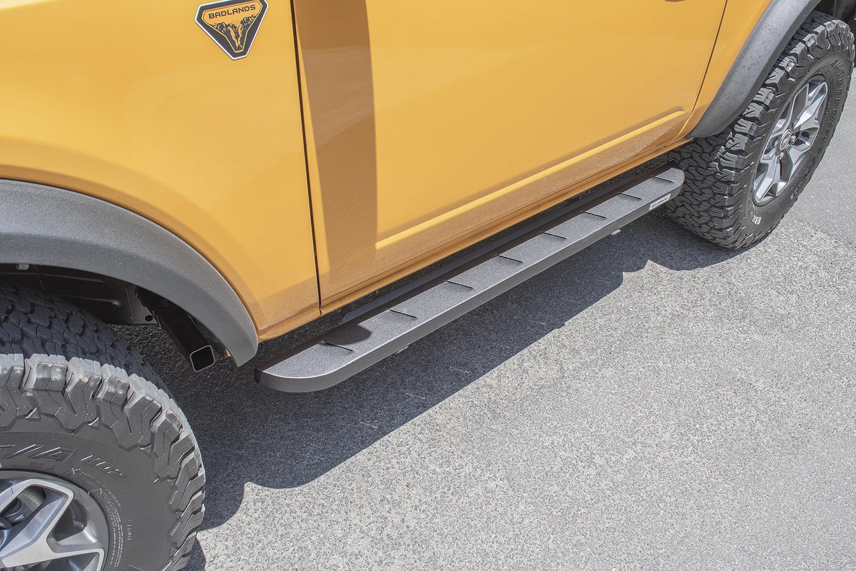 GO RHINO 63413157SPC RealTruck RB10 Slim Running Boards & Brackets | Galvanized Steel, Textured Black | 63413157SPC | Fits 2021 - 2026 Ford Bronco 2-Door (Excludes Bronco Sport)