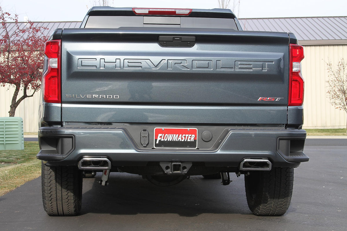 Flowmaster 717894 Flowmaster 717894 FlowFX Cat-Back Exhaust Kit 3 Inch to 2.5 Inch 409 Stainless Steel Compatible with 2019-2024 New Body Chevy Silverado GMC Sierra 1500 Crew Cab/Double Cab 5.3L Dual Exhaust