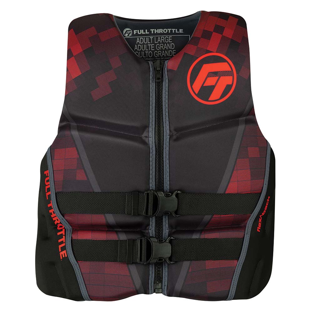 Full Throttle 142500-100-030-22 Full Throttle Men's Rapid-Dry Flex-Back Life Jacket - M - Black/Red