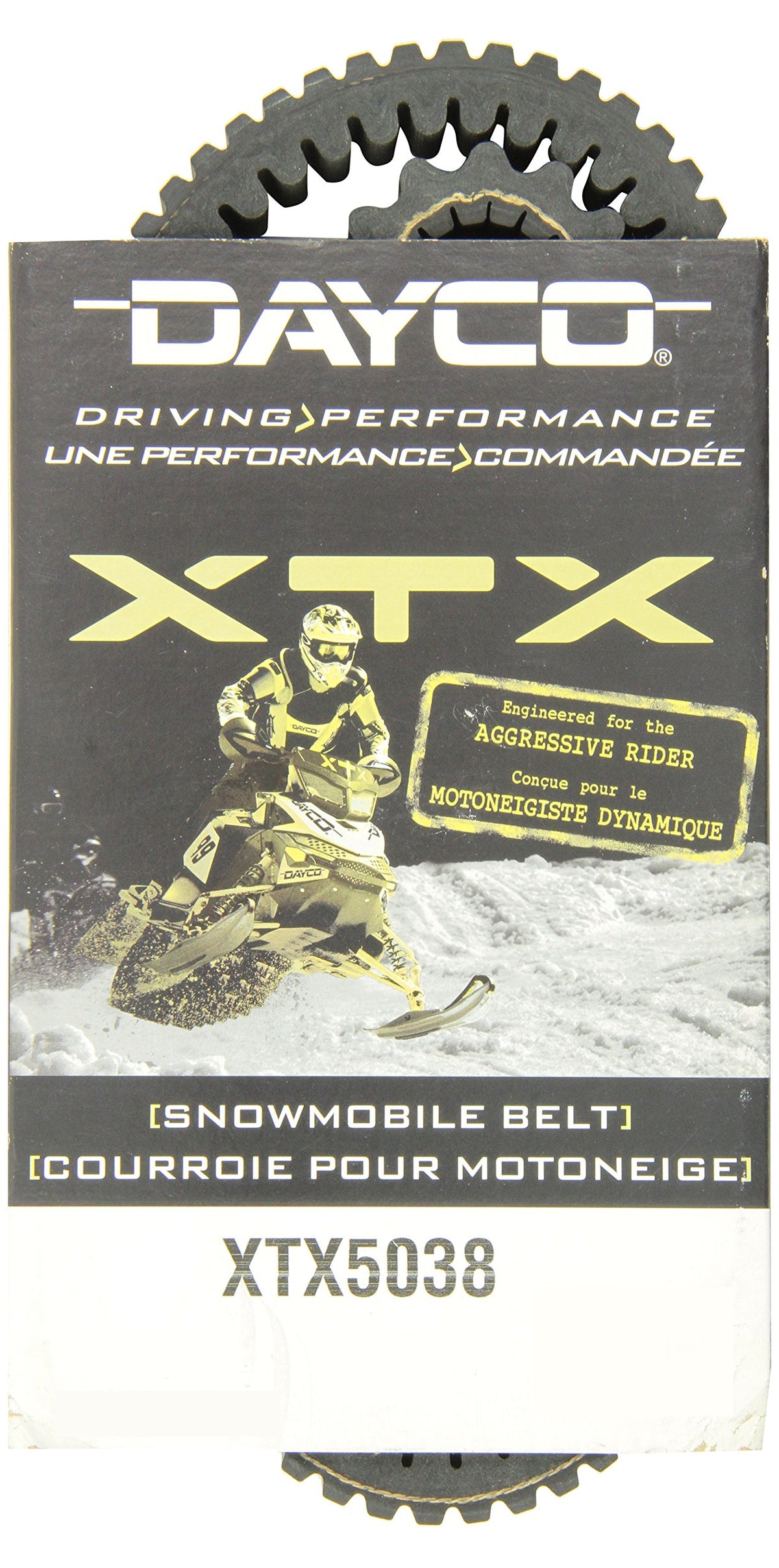 Dayco XTX5038 XTX Extreme Torque Snowmobile Drive Belt, Black