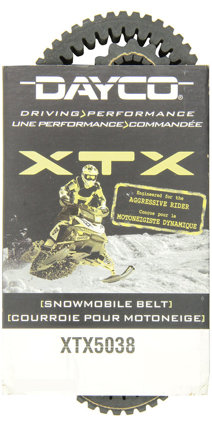 Dayco XTX5038 XTX Extreme Torque Snowmobile Drive Belt, Black