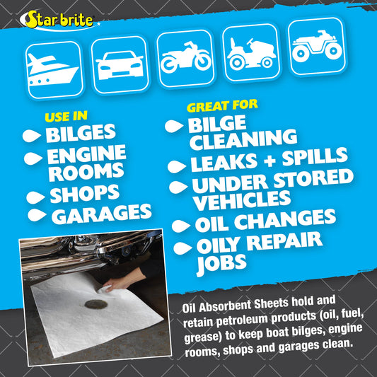 STAR BRITE 091845 Star Brite 091845 BILGE OILPADS-17 X 19 HEAVY WGHT5PK