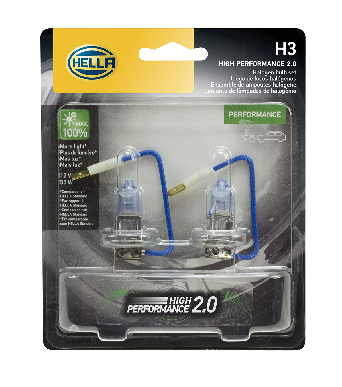 HELLA H3 100W Hella H3 100W BULB 12V 100W PK22S T3.25