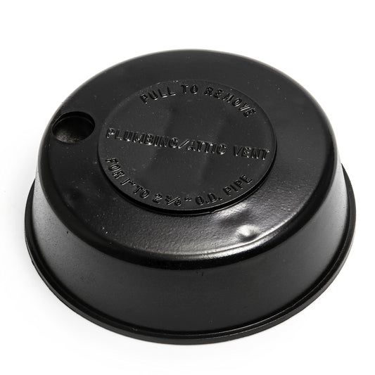 CAMCO 40137 Camco Replace-All Plumbing Vent Cap with Spring Attachment - Replaces Lost or Damaged RV Plumbing Vent Caps | Fits Up to 2" Plumbing Vent Pipe - Black (40137)