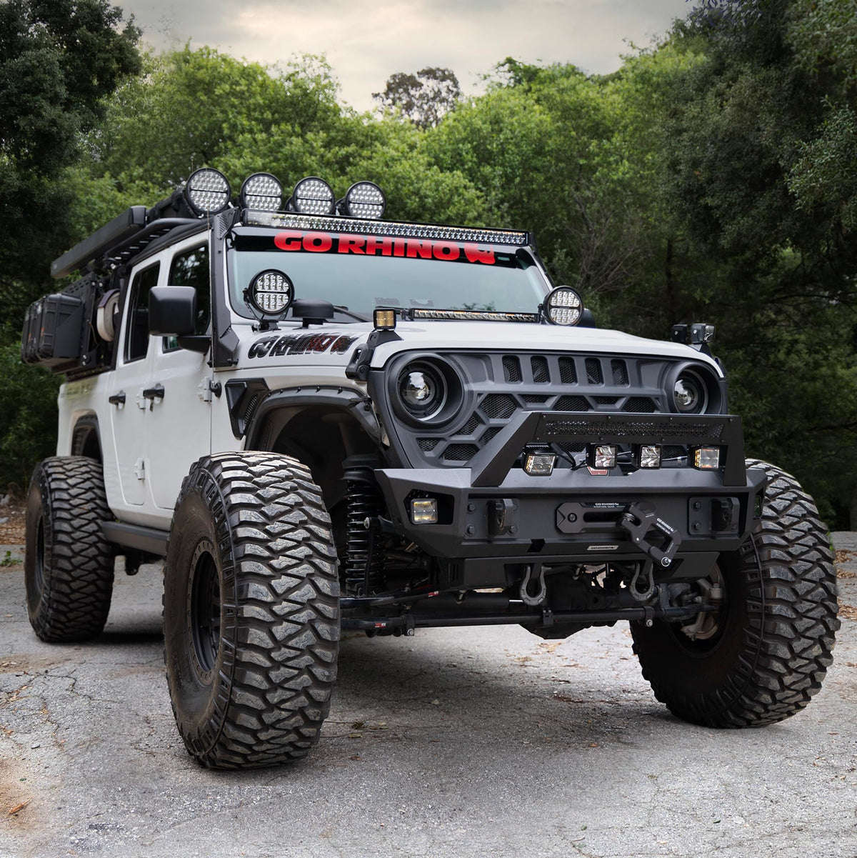GO RHINO 754004012CDS Go Rhino Xplor Lighting: Blackout Combo Series 40" Double Row LED Light Bar | Side & Track Mount, Aluminum, Black | 754004012CDS