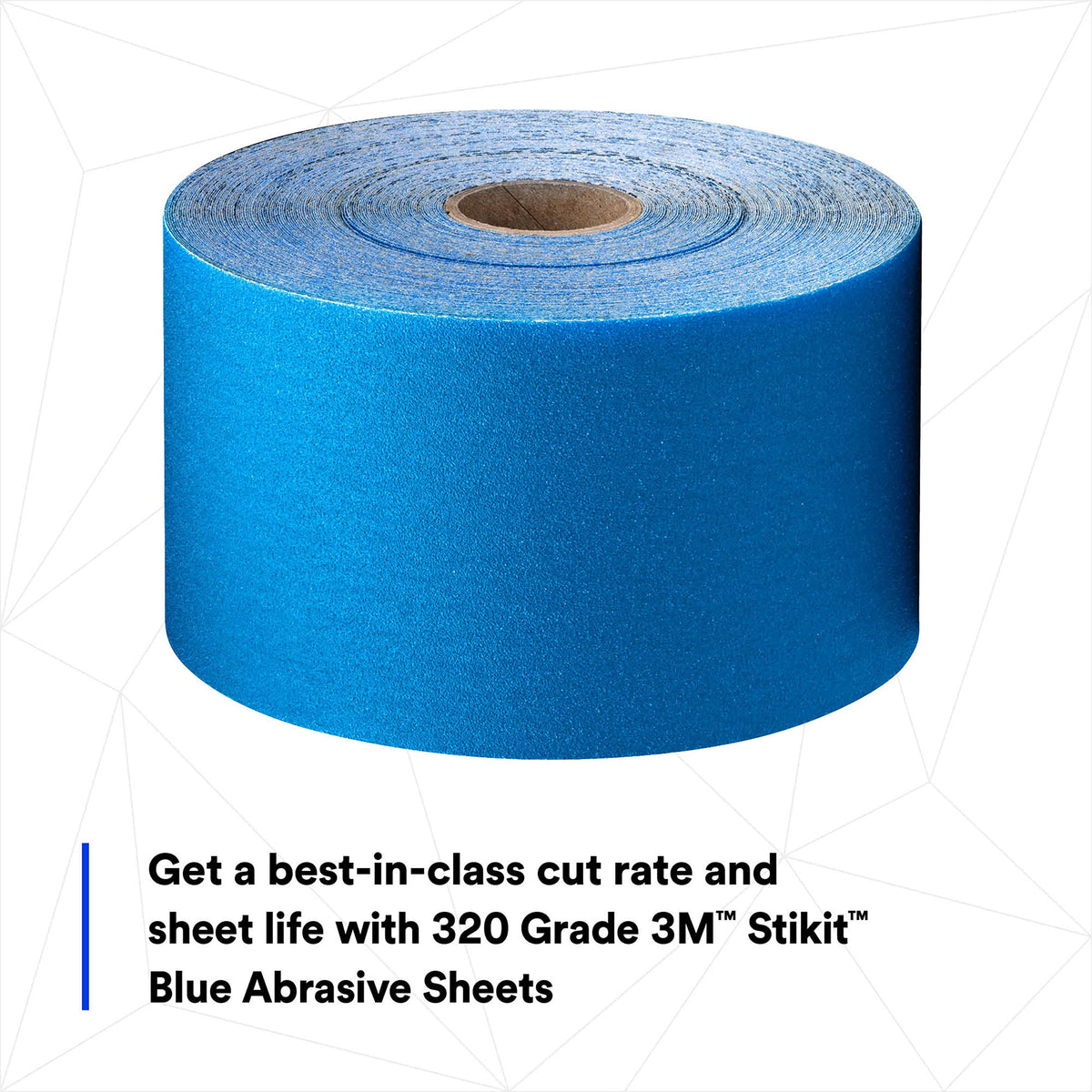 3M 36225 3M Stikit Blue Abrasive Sheet Roll, 36225, 320+ Grade, 2-3/4 in x 45 yd