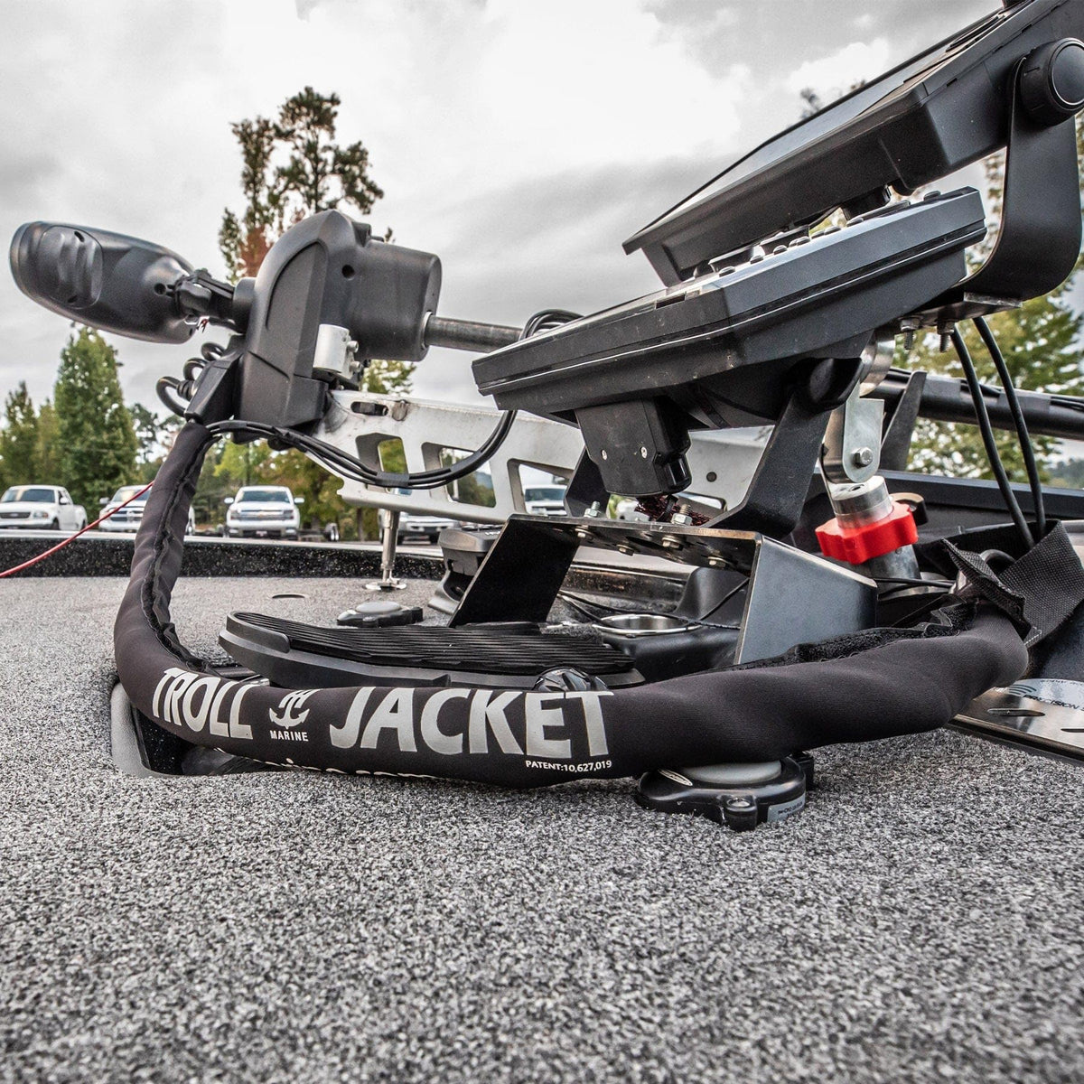 T-H MARINE GFTJ-1-DP T-H Marine G‑Force Troll Jacket Cable Sleeve - 60" Neoprene Trolling Motor Wire Organizer, 2 mm Heavy‑Duty Wrap with Hook & Loop, Fits Most Bow‑Mount Setups, Protects & Bundles Cables
