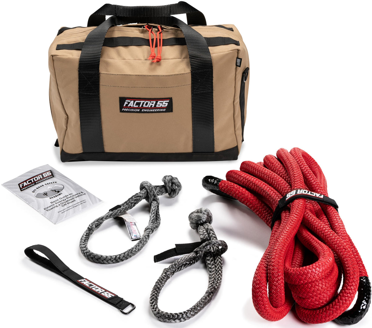 FACTOR 55 00490 Factor 55 Baja Kinetic Recovery Gear Kit for Trucks, Jeeps, and SUVs - Tan