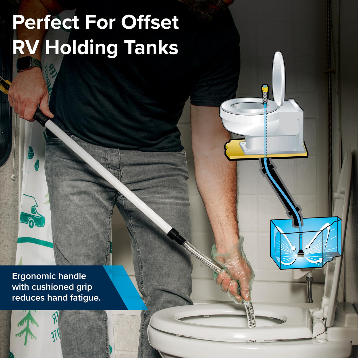 CAMCO 40074 Camco RV Swivel Stik Tank Rinser- w/Powerful Rotary Cleaning & 34-In Reach