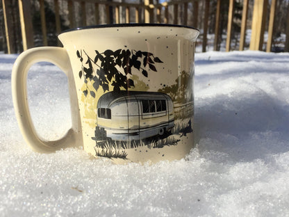 CAMP CASUAL CC-004PR Ceramic Coffee Mug - 15 oz Retro Inspired Camping Mug - for Hot & Cold Drinks - Works as a Tea, Soup, & Coffee Mug - Stylish, Versatile, & Microwaveable Camping Coffee Mugs by Camp Casual