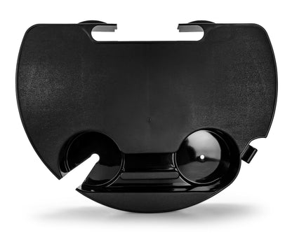CAMCO 51834 Camco Zero Gravity Chair Tray – Clip‑On Side Table w/Cup Holders, Stemmed Glass Slot, Non‑Slip Textured Surface, Drainage Holes & Bag Hook – Fits up to 7/8” Frames – Durable Polymer, Black (51834)