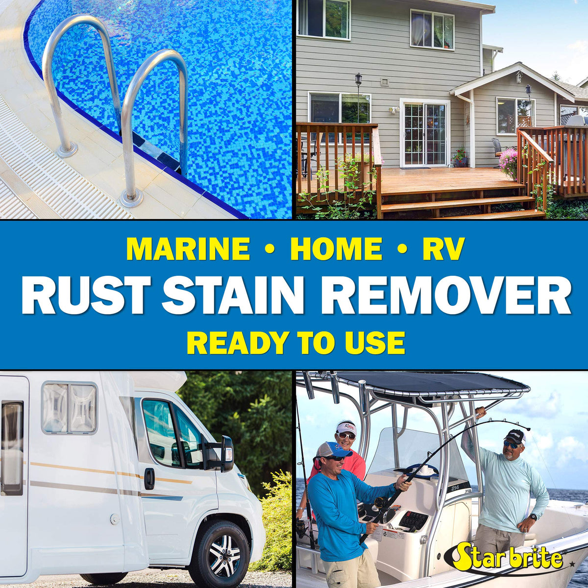 STAR BRITE 089222P STAR BRITE Rust & Corrosion Stain Remover - Fast-Acting Spray for Fiberglass, Vinyl, Fabric, Metal & Painted Surfaces - Also Removes Sprinkler Stains 22 OZ (089222P)