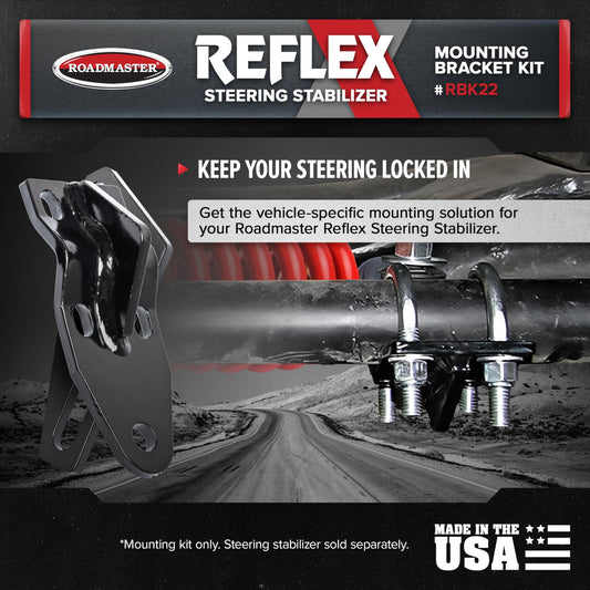 ROADMASTER RBK22 Roadmaster RBK22 Reflex Steering Stabilizer Mounting Bracket Kit Compatible with 1999-2025 F53 Class A V10 & 1999-2019 F550 Class A V10 | Provides Secure Mounting for Reflex Stabilizer