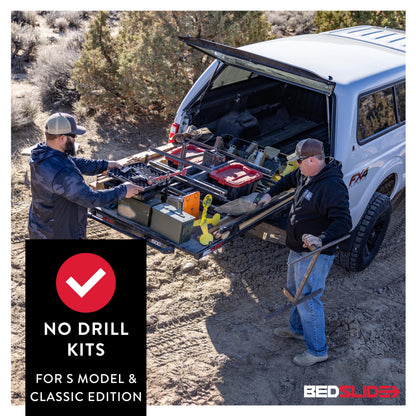 Bedslide BSA-FRONTIER2013 Bedslide No-Drill Truck Bed Brackets, for Truck Bed Organizer, Fits Nissan Frontier, Years 2013-2024, 5' or 6' Truck Bed, Black