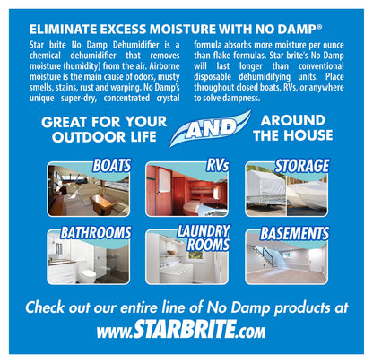 STAR BRITE 085401 STAR BRITE No Damp Moisture Absorber & Dehumidifier - Simple, Portable, Humidity Control for Boats, RVs, Seasonal Homes & More - Prevent Musty Odor & Moisture Damage