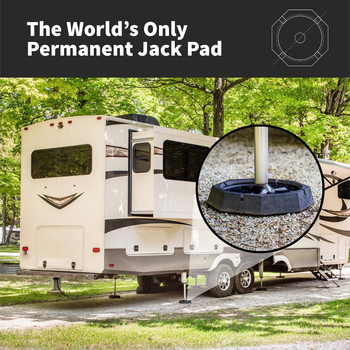 SNAPPAD XTRSP1 SnapPad XTRA Singles RV Jack Pads – Fit for Fifth Wheels, Class A & B Motorhomes, Travel Trailers - Compatible with Major RV Brands & Leveling Systems - For 9” Round Jack Feet - Made In USA