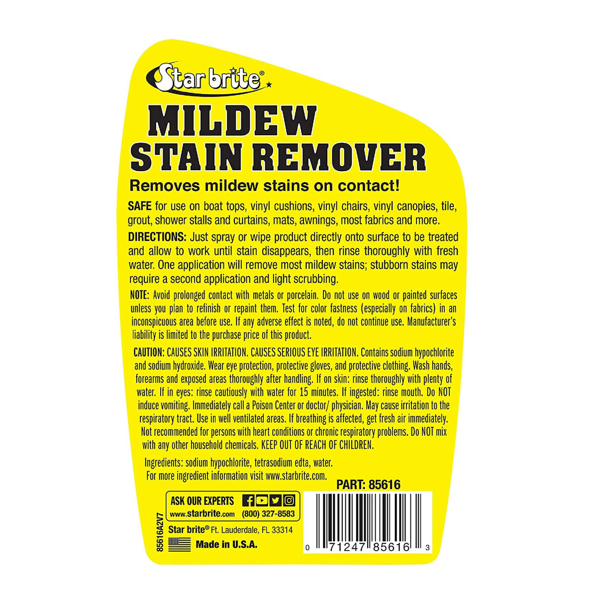 STAR BRITE 085632 STAR BRITE Mold Stain & Mildew Stain Remover – Lifts Dirt & Removes Mildew Stains on Contact - 32 OZ (085632)