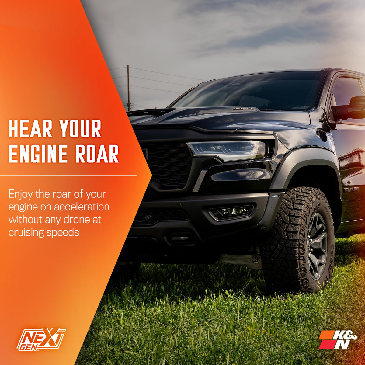 K&N FILTER 50-1565 K&N NextGen Cold Air Intake System: High-Flow Cotton Filter: Compatible with 2025 RAM 1500 RHO; 50-1565