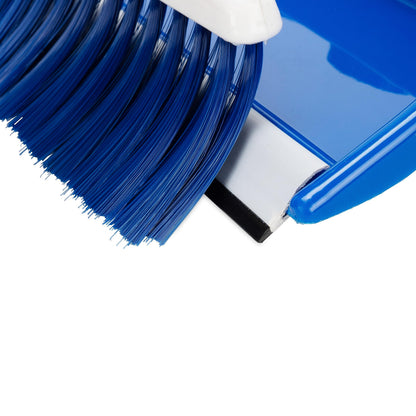 CAMCO 43945 Camco Lightweight Portable Travel Dust Pan and Whisk Broom with Hanger Hole, for RVs, Campers, Campsites, and Dorm Rooms, Blue