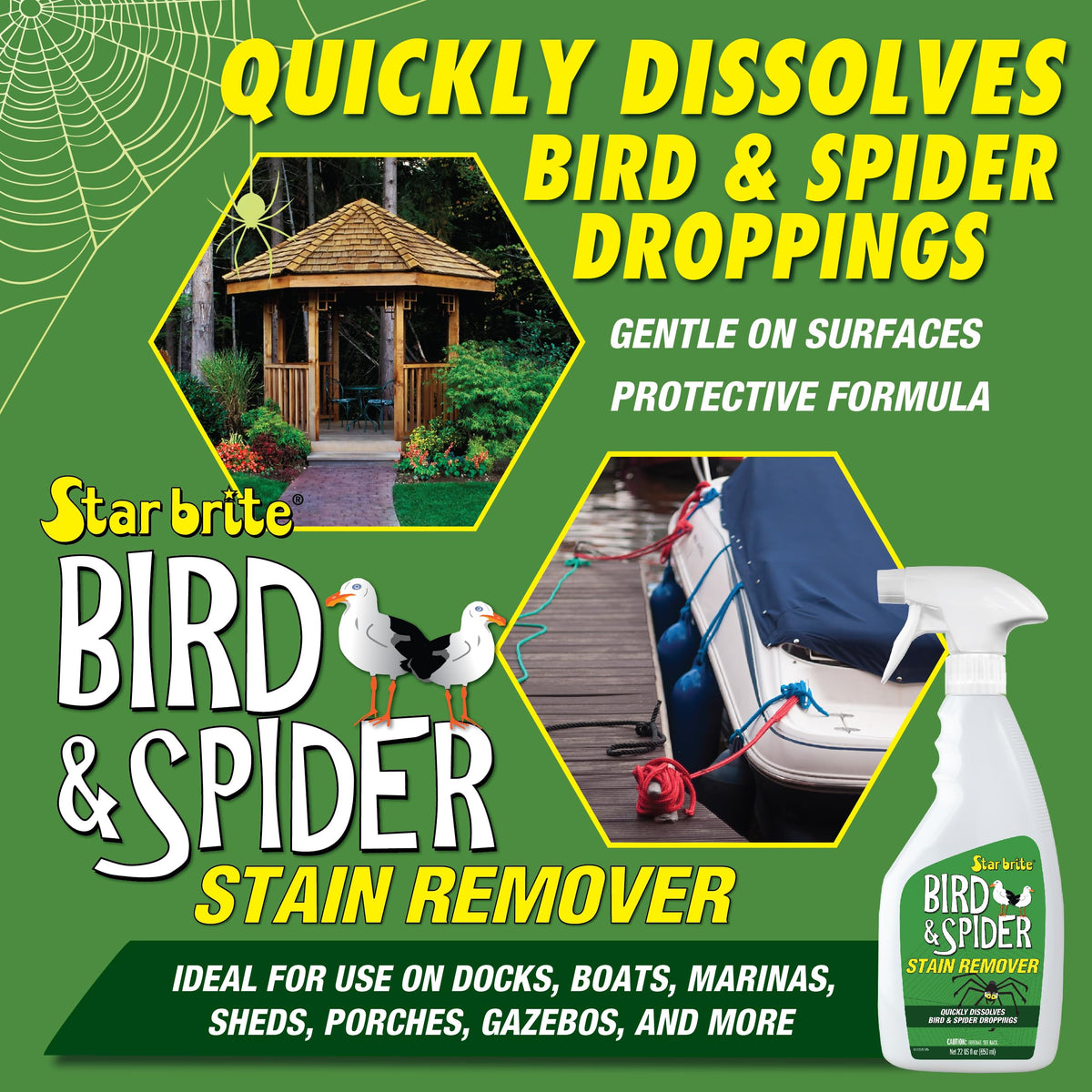 STAR BRITE 095122P Star Brite 095122P SPIDER & BIRD STAIN REMOVER 22 OZ.